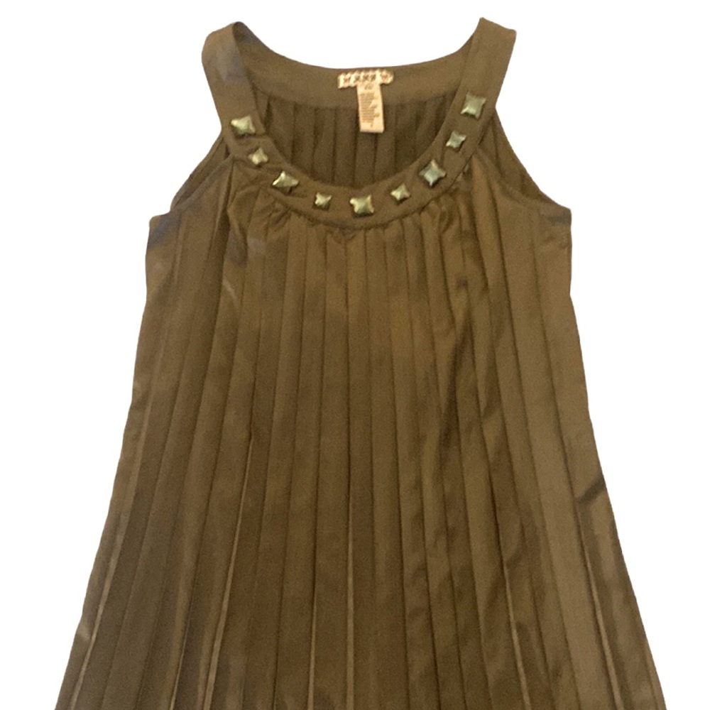 Y2K Pleated Mini Dress with shiny Gem Stones